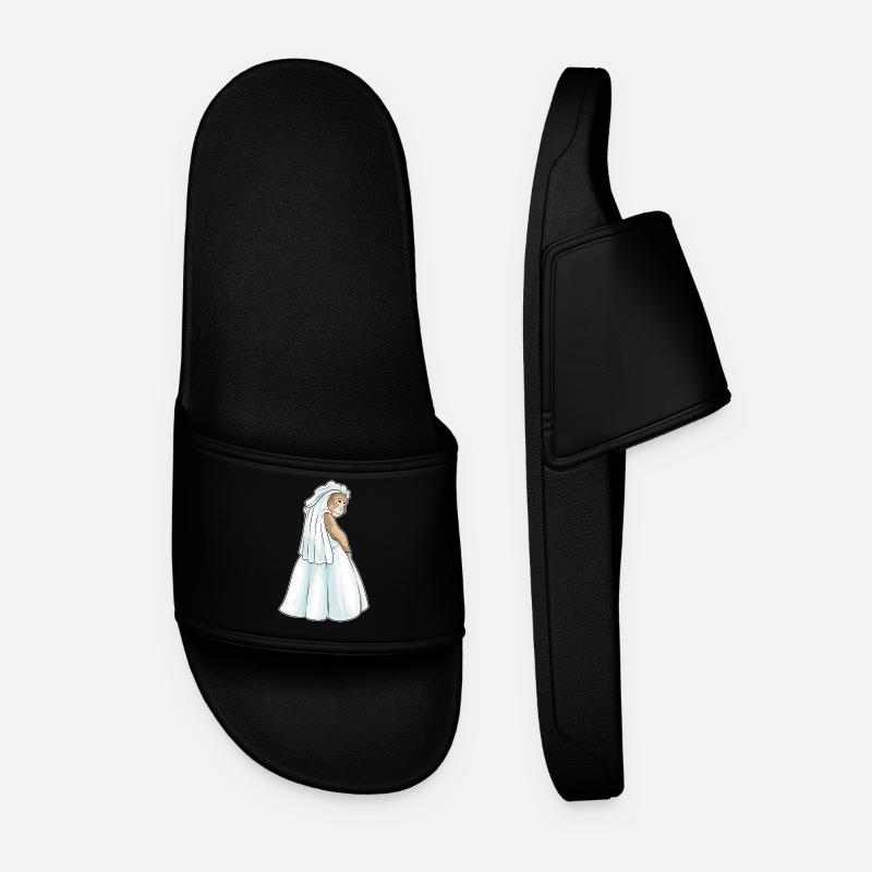 Monkey Bridal Veil Wedding - Men’s Pool Sliders - black