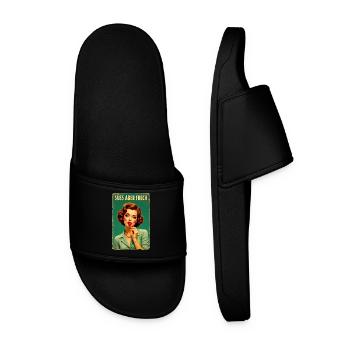 Retro Girl Design - Sucette « mignonne mais coquine » Edit - Claquettes Homme - noir - Devant