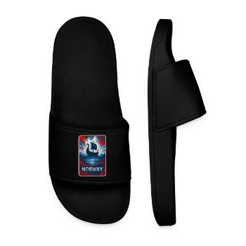 Norvège Paysage Drapeaux Design - Claquettes Homme - noir - Devant