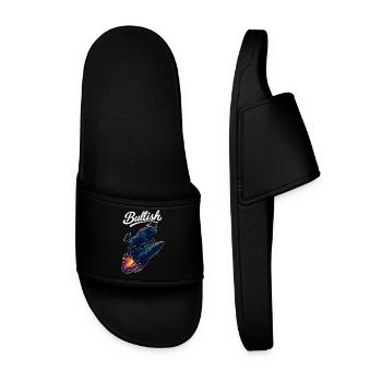 Stock Bull Bull Chart Profit Rocket Gift - Men’s Pool Sliders - black - Front