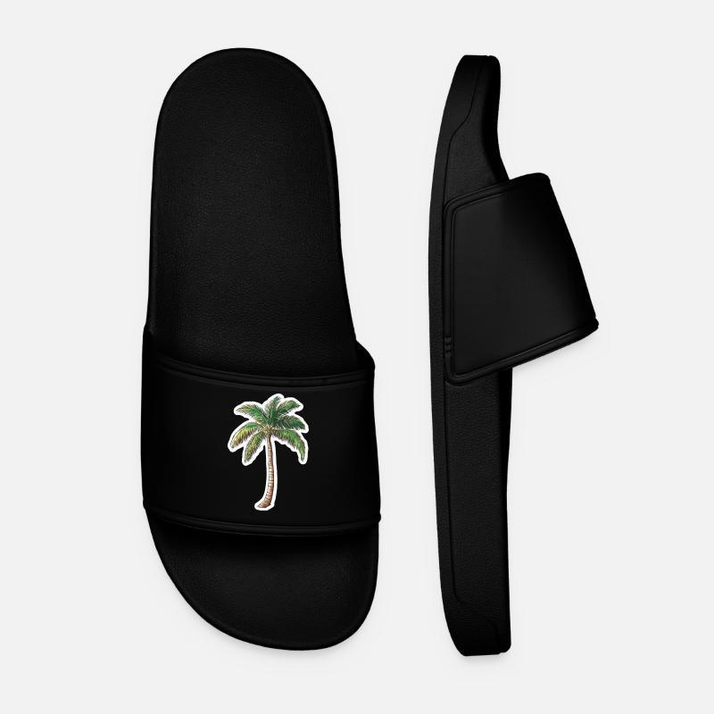 Palm tree - Men’s Pool Sliders - black