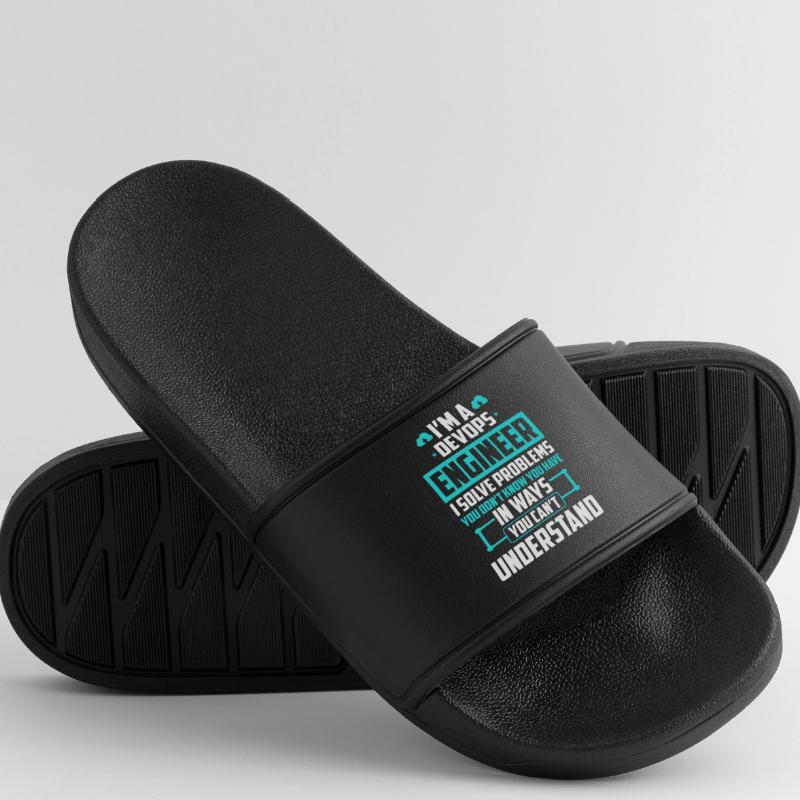 DevOps Engineer I Solve Problems You Cant Men’s Pool Sliders