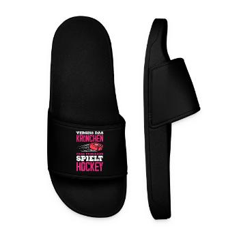 Lustiges Hockey Hockeyspieler Geschenk - Männer Badelatschen - Schwarz - Vorne
