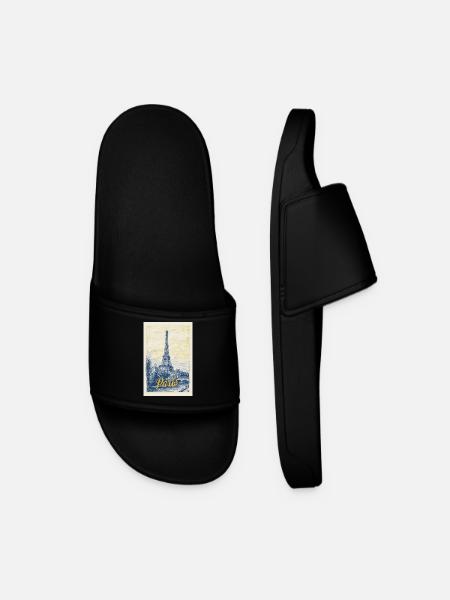 Pariser Eiffel-Bauplan - Männer Badelatschen - Schwarz