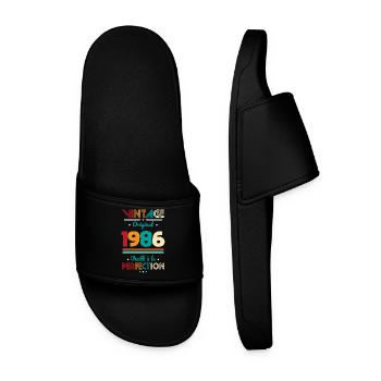 1986 – Vintage – Aged to perfection - Men’s Pool Sliders - black - Front