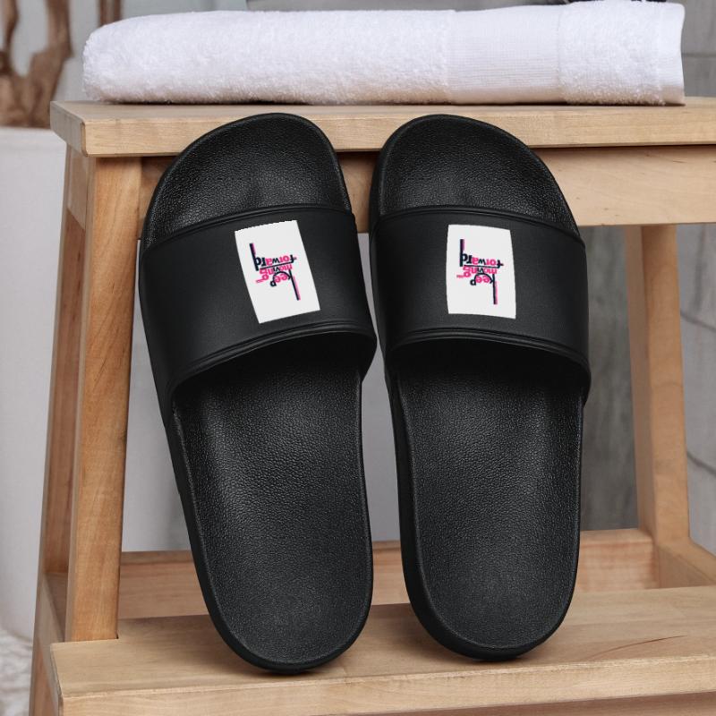 Keep Moving Forward Bold Statement Pink Männer Badelatschen