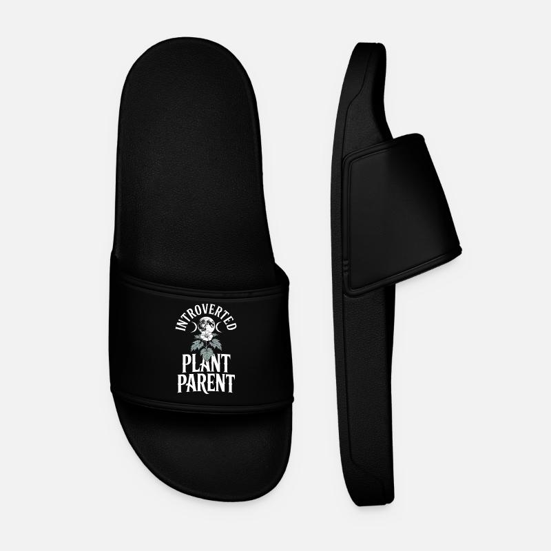 Introverted Plant Parent Tee - Men’s Pool Sliders - black