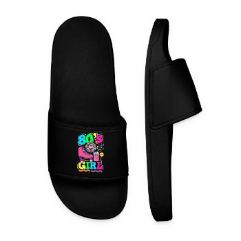 Retro Back to the 80s Vintage Design - Men’s Pool Sliders - black - Front