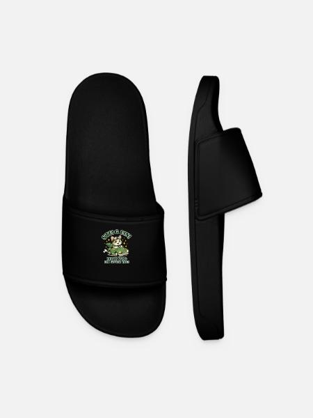 Katzenabenteuer im grünen Cabrio - Männer Badelatschen - Schwarz