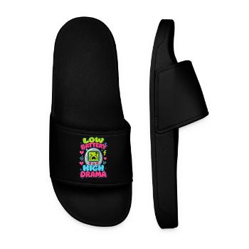 Low Battery High Drama Retro - Men’s Pool Sliders - black - Front