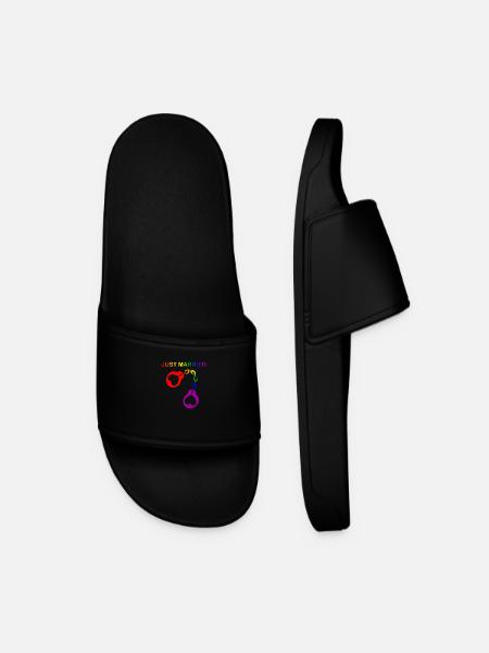 Just married gay marriage - Men’s Pool Sliders - black
