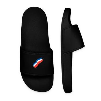 Drapeau drapeau de la France - Claquettes Homme - noir - Devant