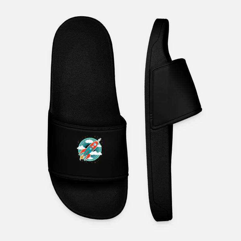 Fusée rétro (cercles) - Claquettes Homme - noir