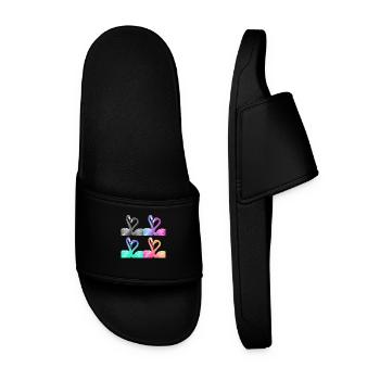 Flamingo Flamingos Color - Men’s Pool Sliders - black - Front