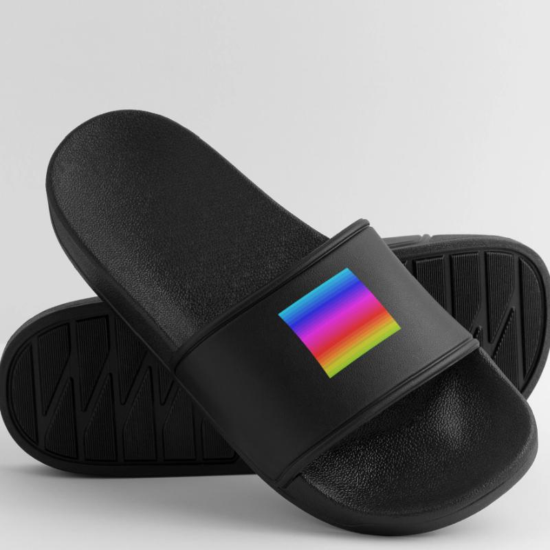 Rainbow stripes pattern background Men’s Pool Sliders