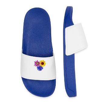 Blumen, blühend, Blüten, blumig, Blume, floral - Männer Badelatschen - Königsblau - Vorne