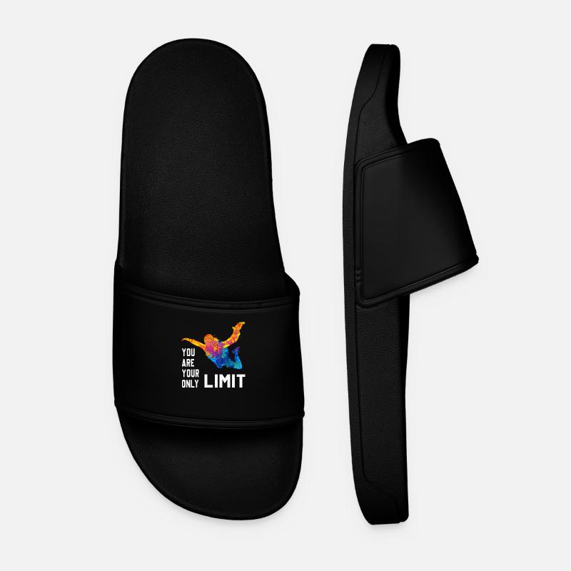 Skydive Skydiver Skydiver Freefall - Men’s Pool Sliders - black
