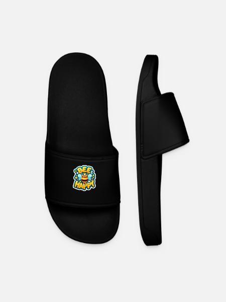 Bee Happy glückliche Biene - Men’s Pool Sliders - black
