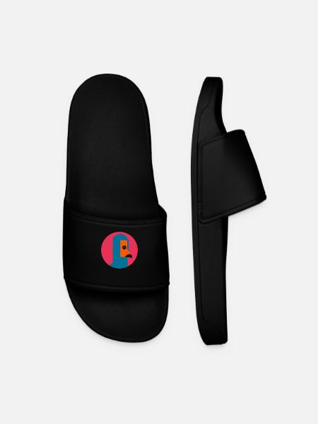Pop-Style Flamingo - Men’s Pool Sliders - black