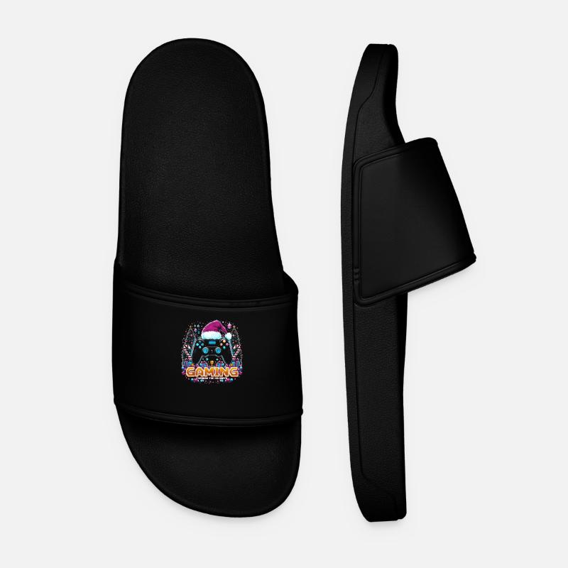 Manette de jeu de Noël - Claquettes Homme - noir