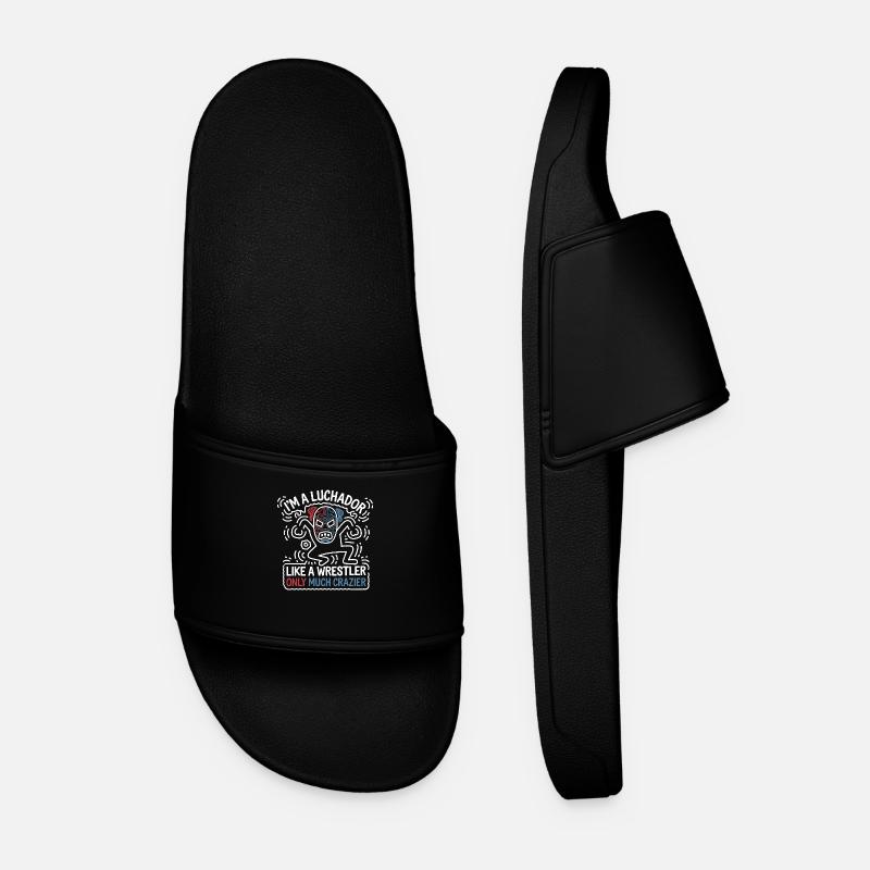 Lucha Libre Madness - Men’s Pool Sliders - black