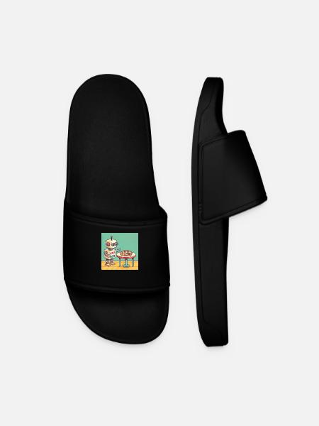 Pizza Bot - Men’s Pool Sliders - black