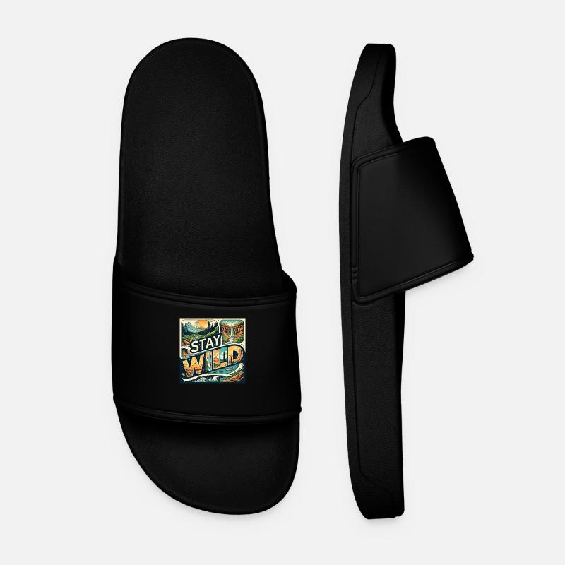 Stay Wild - Men’s Pool Sliders - black
