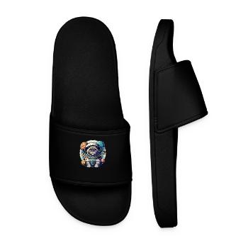 Petit chat mignon comme astronaute astronaute - Claquettes Homme - noir - Devant