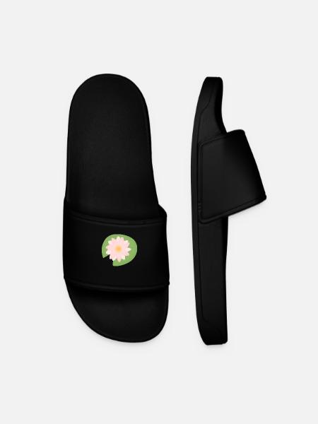 lotus flower - Men’s Pool Sliders - black