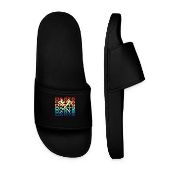 Dart Darts Darten Sport Dartscheibe Geschenk - Männer Badelatschen - Schwarz - Vorne