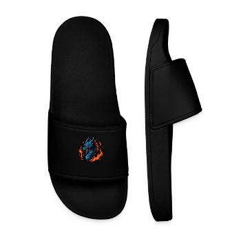 Dragon – Blaze Fury | Urban Zodiac Mascot - Men’s Pool Sliders - black - Front