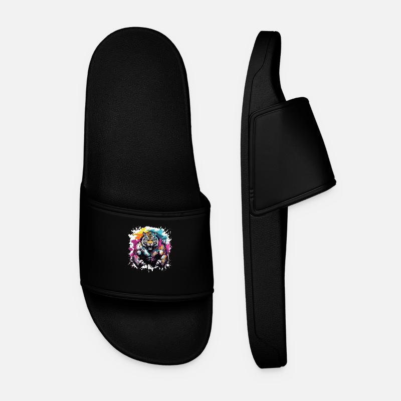 Tiger Muscles - Men’s Pool Sliders - black