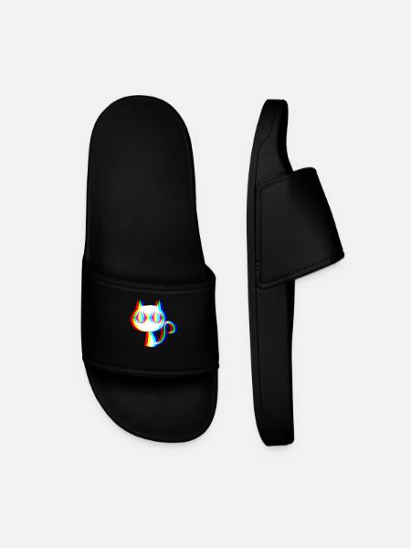 EDM Cat Rave style Glitch - Claquettes Homme - noir
