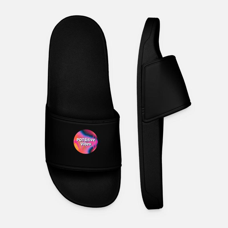 POTSitive Vibes Ondes de fond colorées - Claquettes Homme - noir
