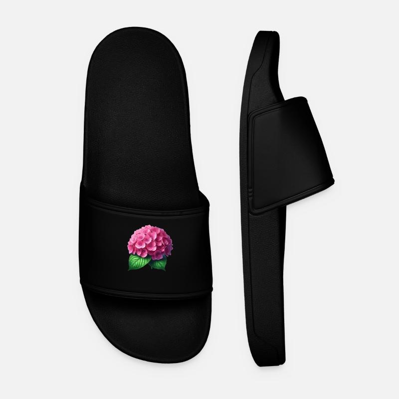 Hydrangea pink - Men’s Pool Sliders - black