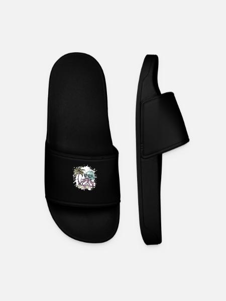 Jellyfish Summer Holiday - Men’s Pool Sliders - black