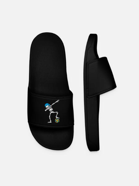 DAB DABBING skeleton Water polo Halloween - Men’s Pool Sliders - black