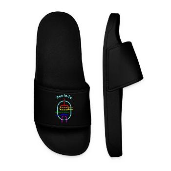Rainbow Pentode - Vacuum Tube Symbol - Men’s Pool Sliders - black - Front