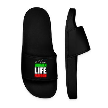 Women life freedom - Männer Badelatschen - Schwarz - Vorne