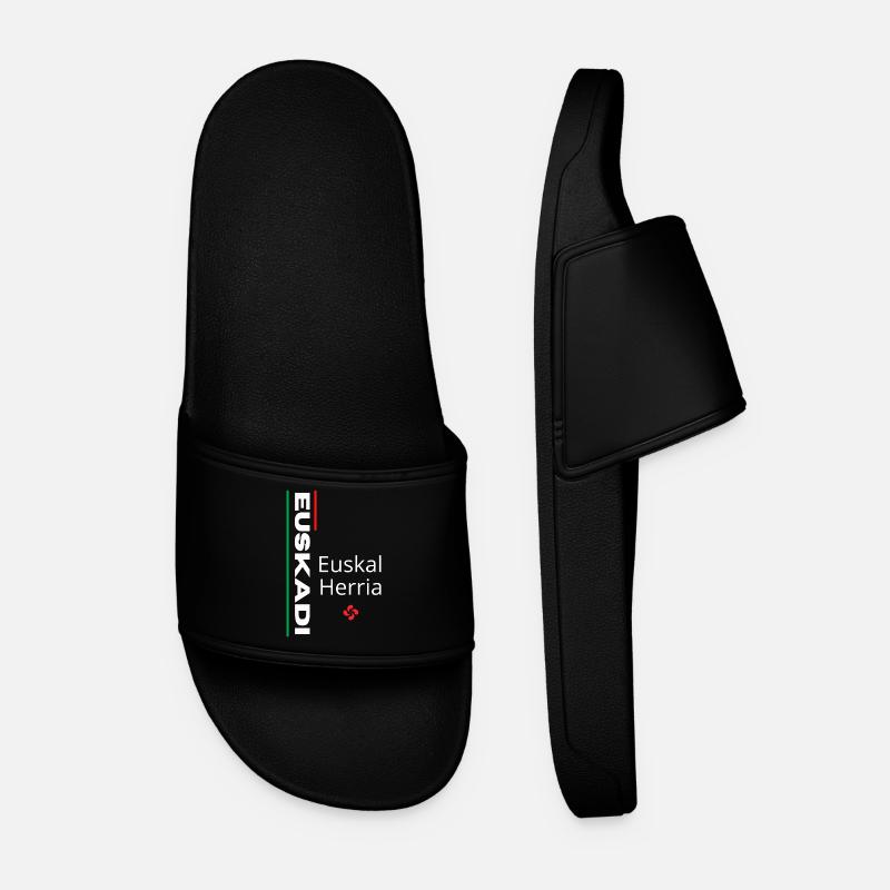 Vibrant Euskal Herria pattern design - Men’s Pool Sliders - black
