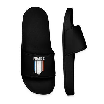 Drapeau de la France, fierté française - Claquettes Homme - noir - Devant