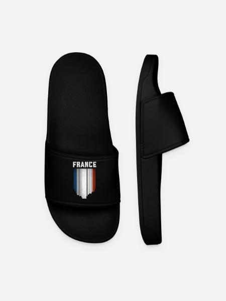 Flag of France, French pride - Men’s Pool Sliders - black