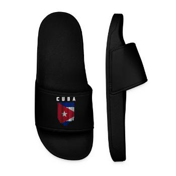 Cuban flag, Cuban pride - Men’s Pool Sliders - black - Front