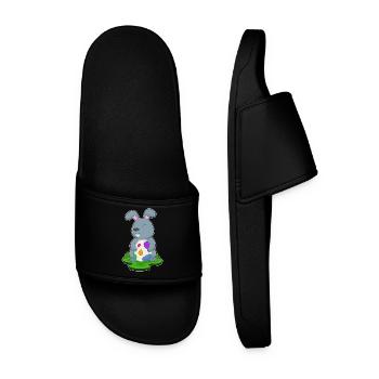 Hase Ostern Osterei - Männer Badelatschen - Schwarz - Vorne