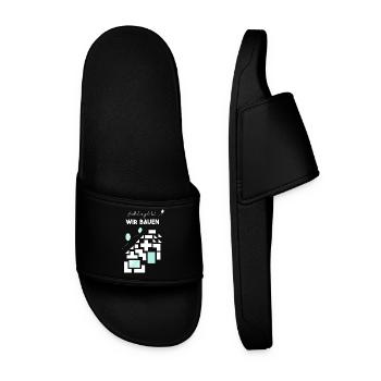 We build white without a year - Men’s Pool Sliders - black - Front