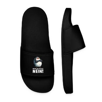 Penguin Bird Chick Before You Ask No - Men’s Pool Sliders - black - Front