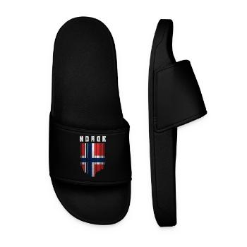 Norwegische Flagge, Norwegischer Stolz - Männer Badelatschen - Schwarz - Vorne