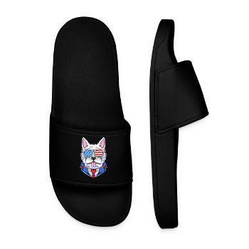 West Highland Terrier - Men’s Pool Sliders - black - Front