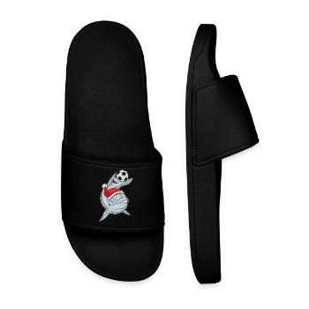 Dolphin Christmas Football - Men’s Pool Sliders - black - Front