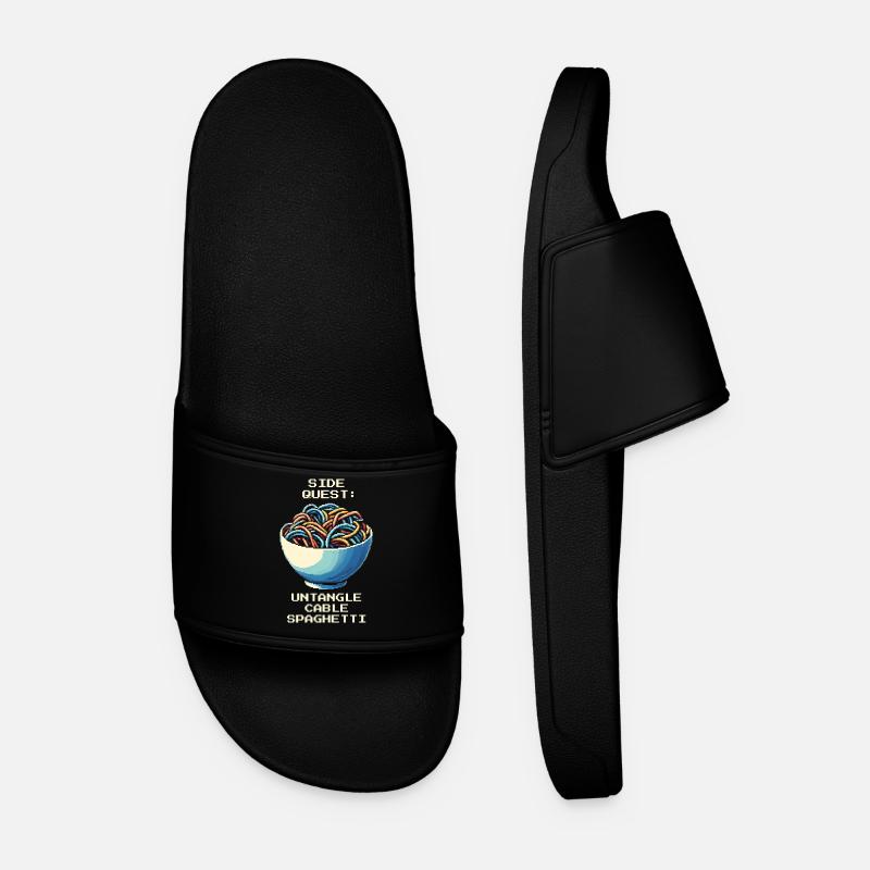 Désordre de câbles démêlé | Gestion du câble - Claquettes Homme - noir